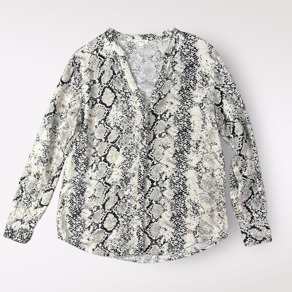 Joie Soft‎ Dane Snake Print Button Down Size XS Boho Indie - Picture 1 of 8